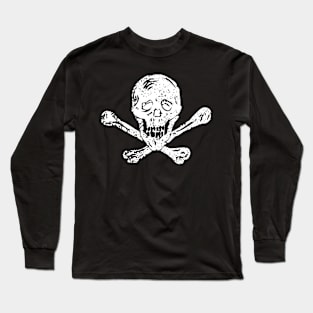 Vintage Skull and Bones - Skull and Cross Bones - Crossed Bones Vintage Rustic Gothic Punk Long Sleeve T-Shirt